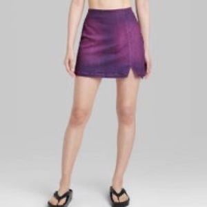 Women's Mid-Rise Notch Front Seamed Denim Mini Skirt-Wild Fable - purple coated